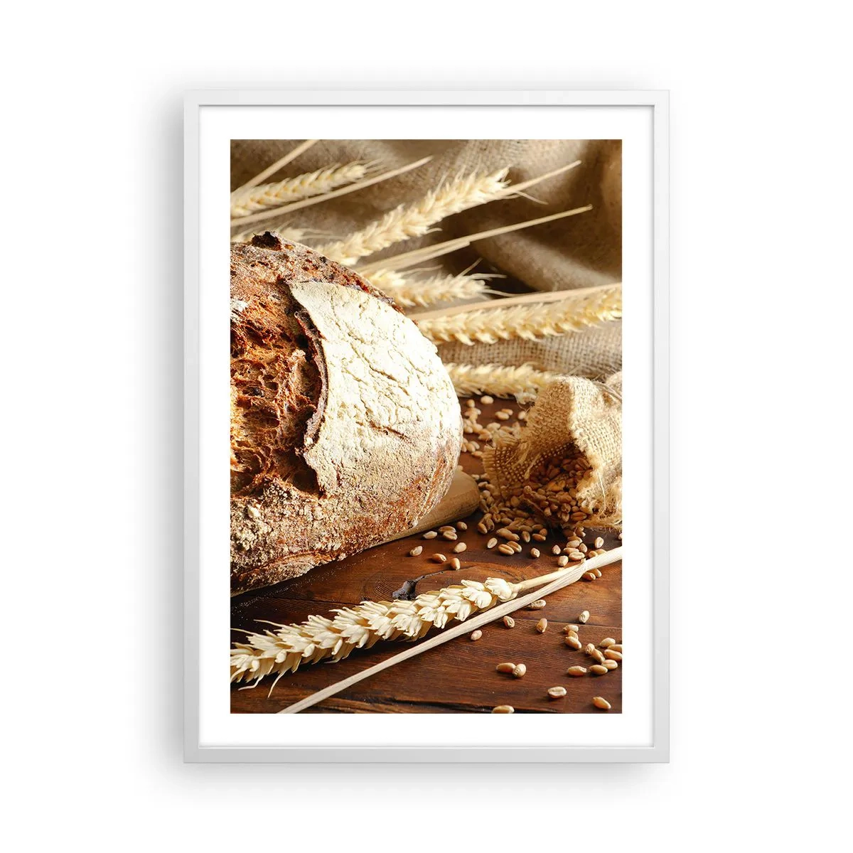 Poster in een witte lijst - Smakelijk, geurig, knapperig - 50x70 cm