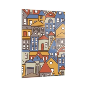 Schilderen op glas - Achter het huis is een huis - 50x70 cm