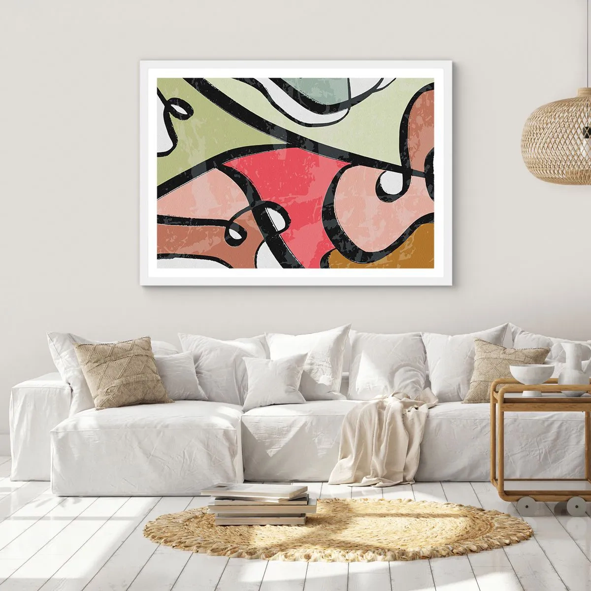 Poster in een witte lijst - Pirouettes tussen kleuren - 40x30 cm