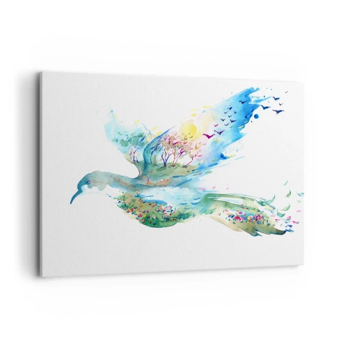 Schilderen op canvas - Op de vleugels van de natuur - 100x70 cm