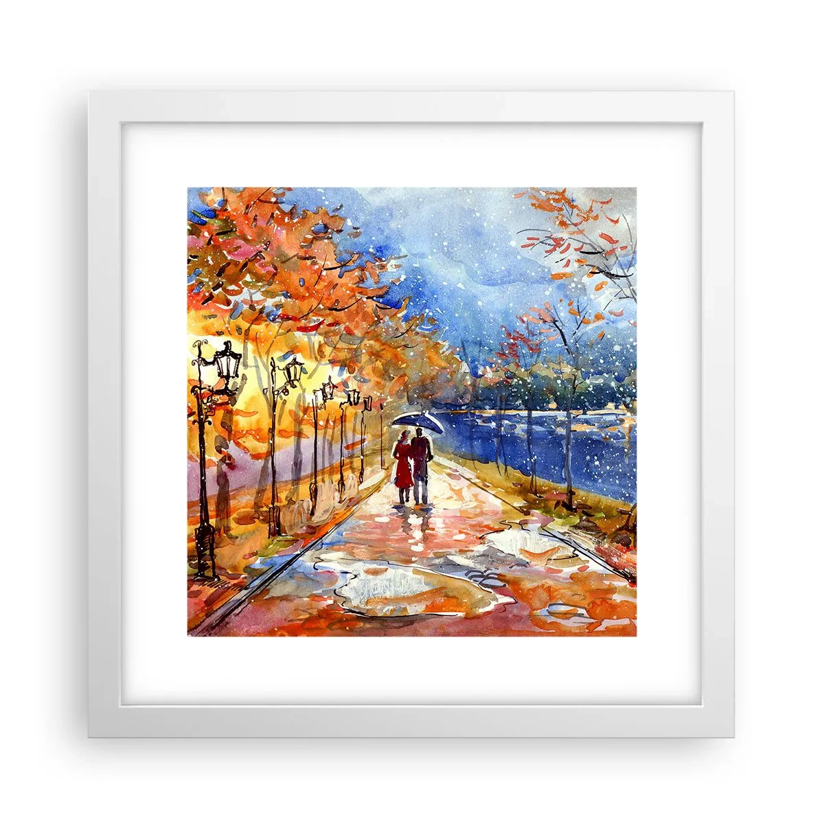 Poster in een witte lijst - Samen tot de grens van de tijd - 30x30 cm