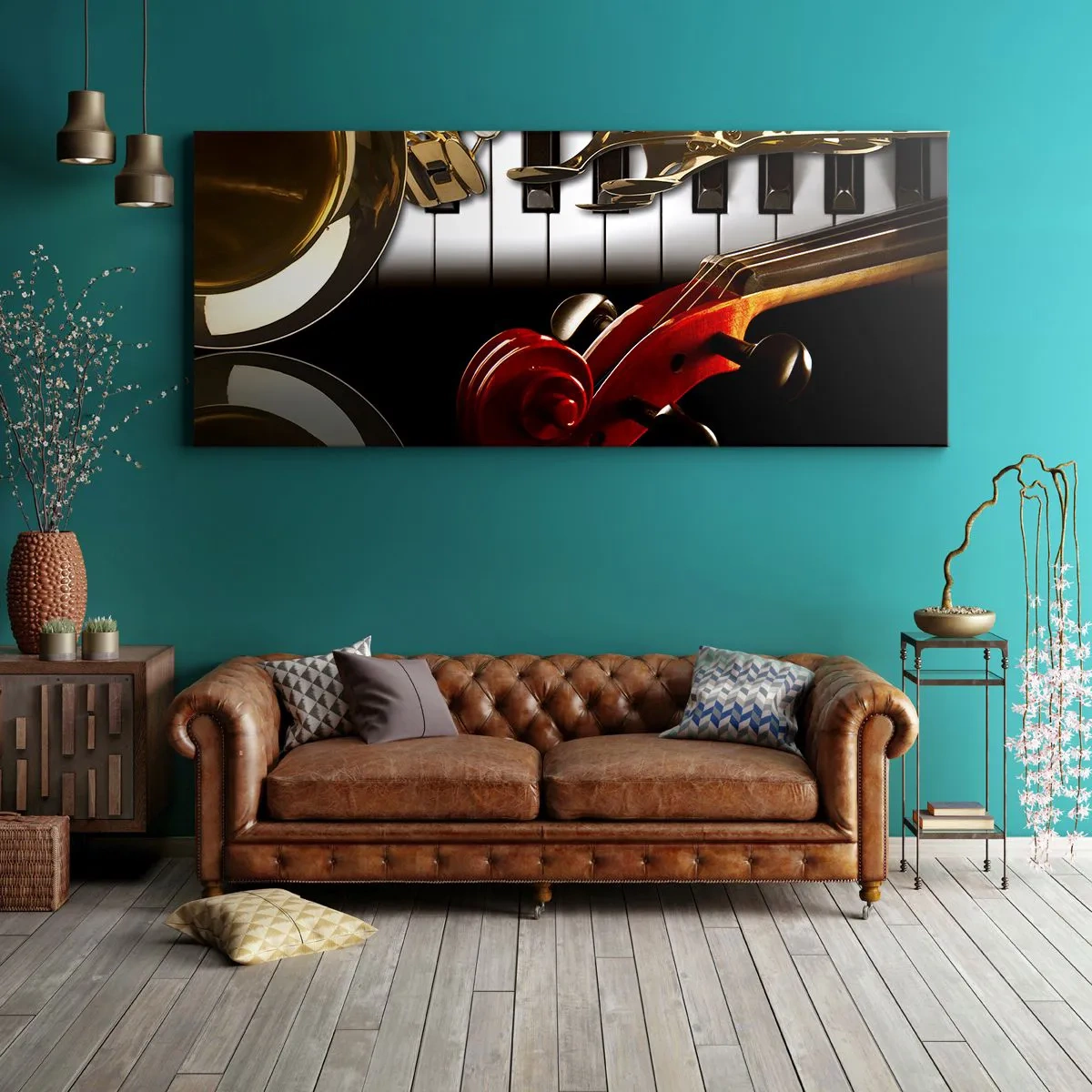 Schilderen op canvas - Plaatwerk, hout en ivoor - 100x40 cm
