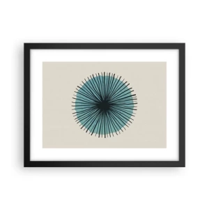 Poster in een zwarte lijst - Stralend in het blauw - 40x30 cm