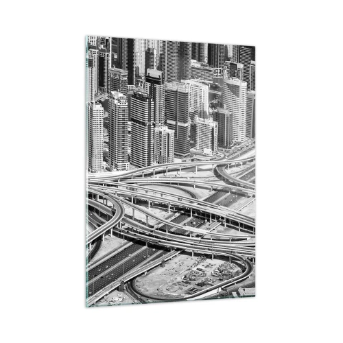 Schilderen op glas - Dubai - de onmogelijke stad - 50x70 cm