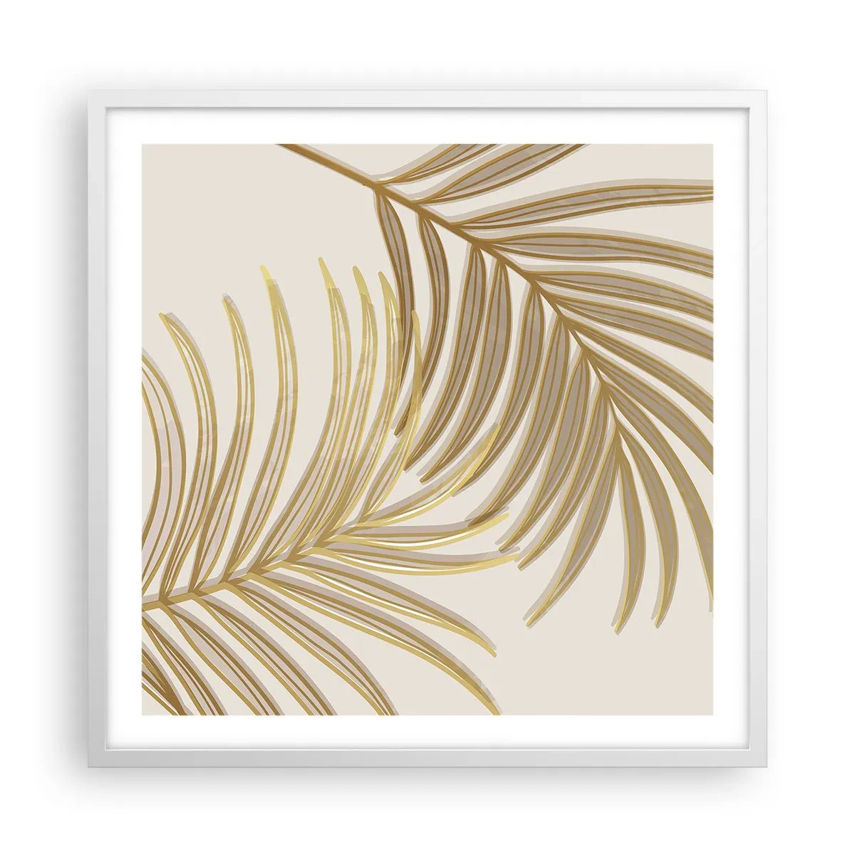 Poster in een witte lijst - Gouden Palm! - 60x60 cm