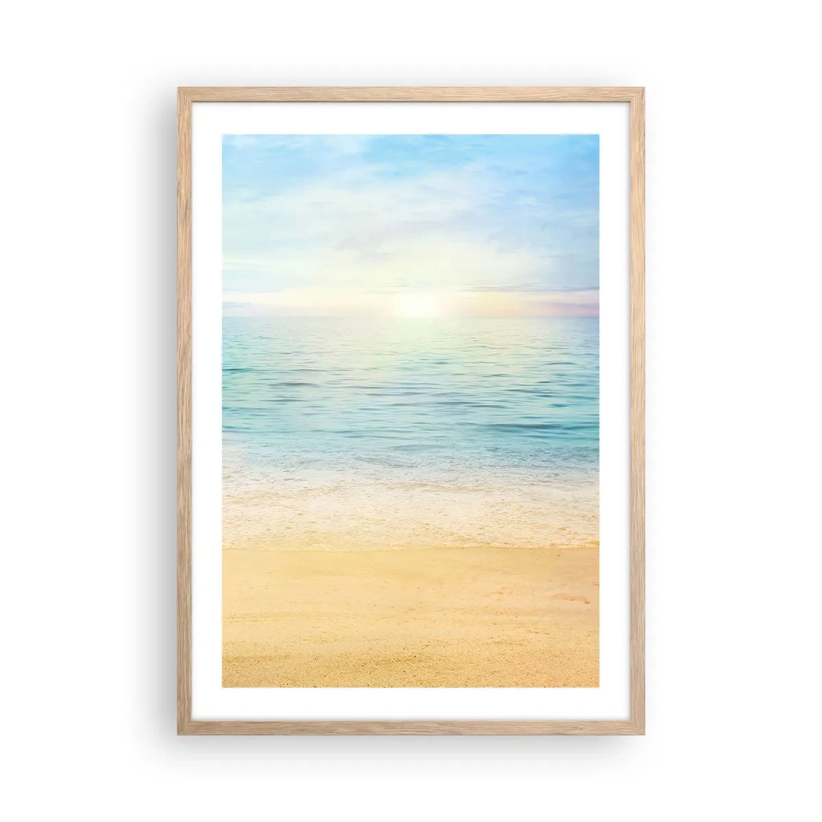 Een poster in een licht eiken lijst - Groot blauw - 50x70 cm