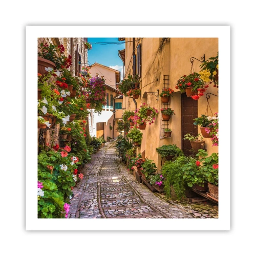 Poster - Italiaans zijstraatje - 60x60 cm