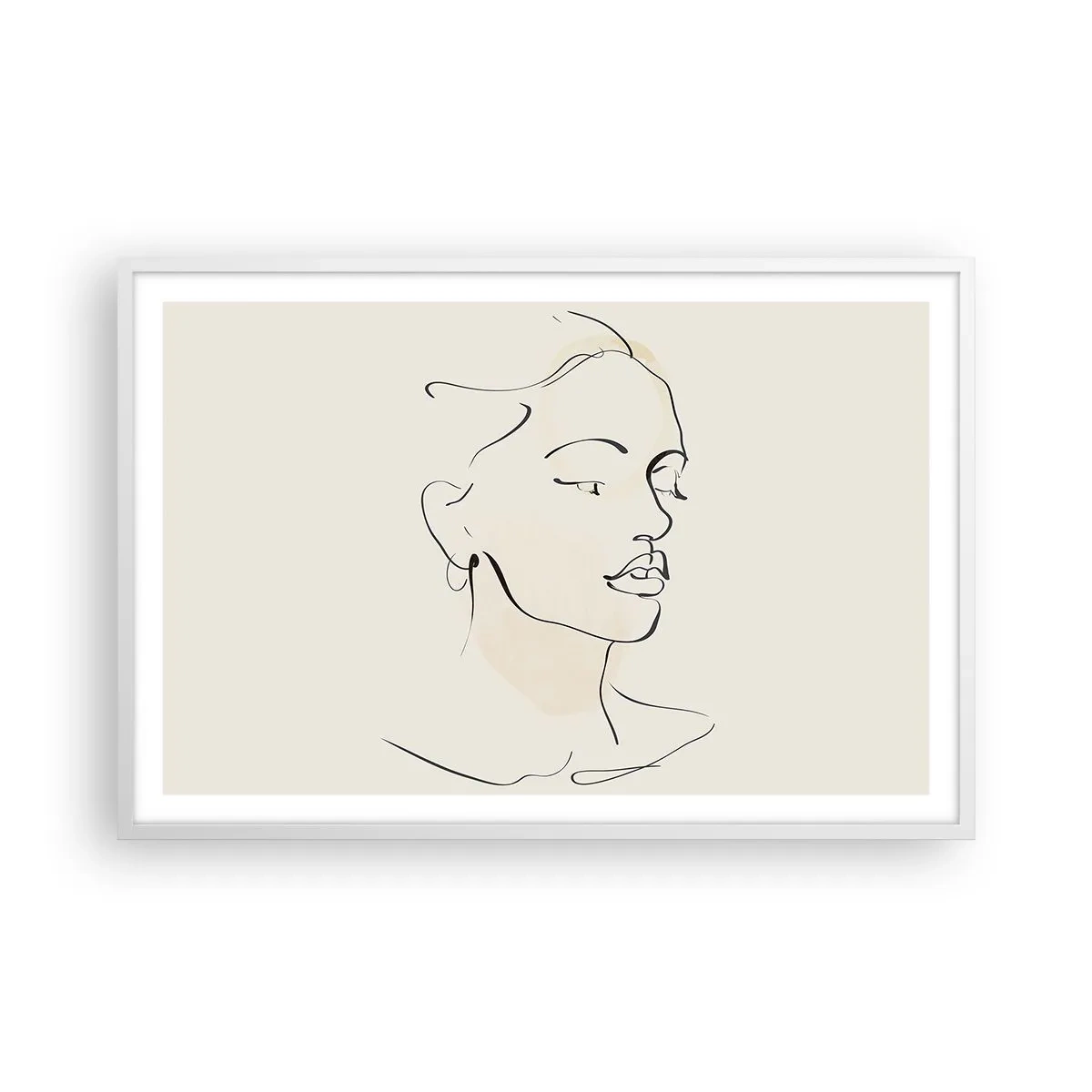 Poster in een witte lijst - Een bepaalde lijn - 91x61 cm