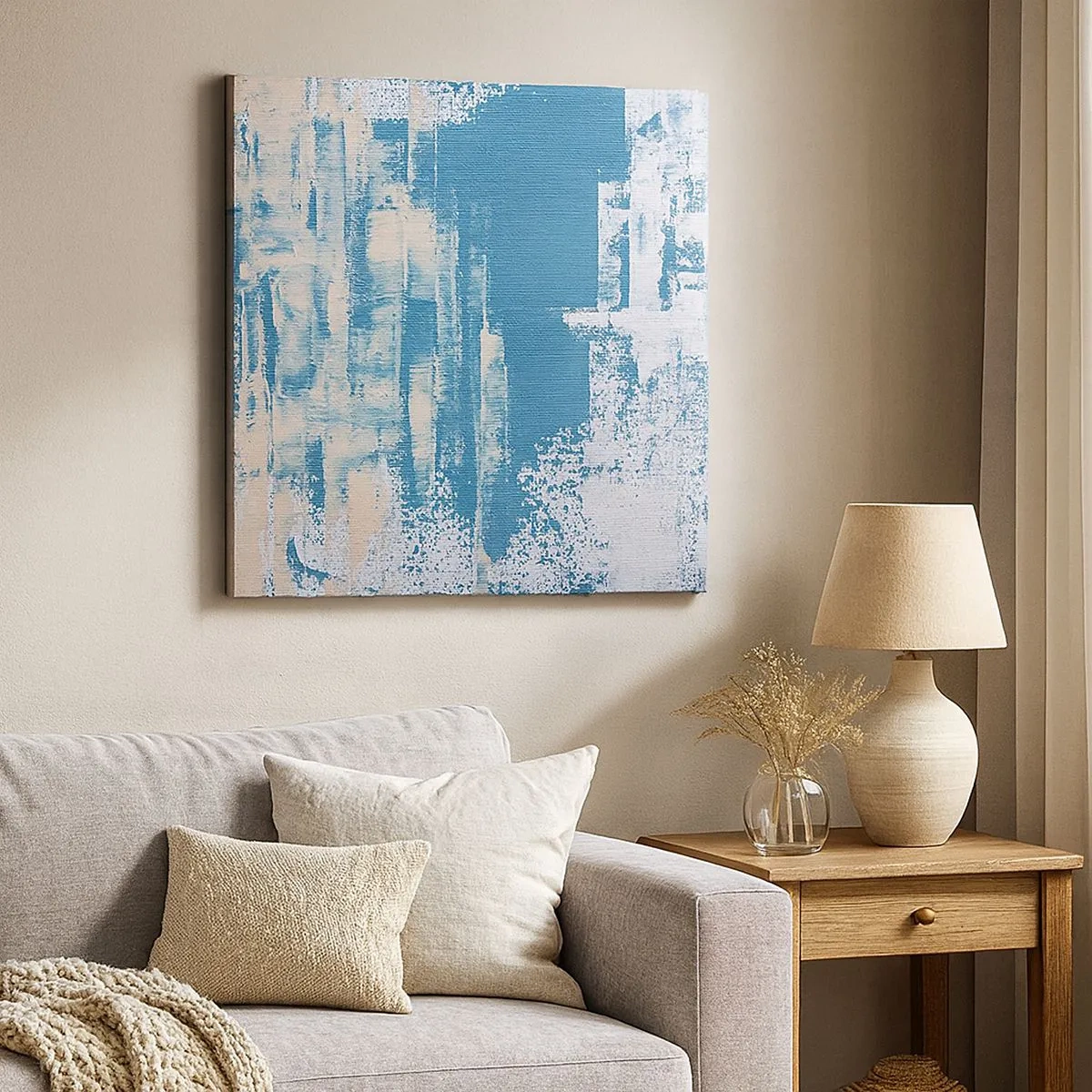 Schilderen op canvas - Door een ijspegel - 30x30 cm