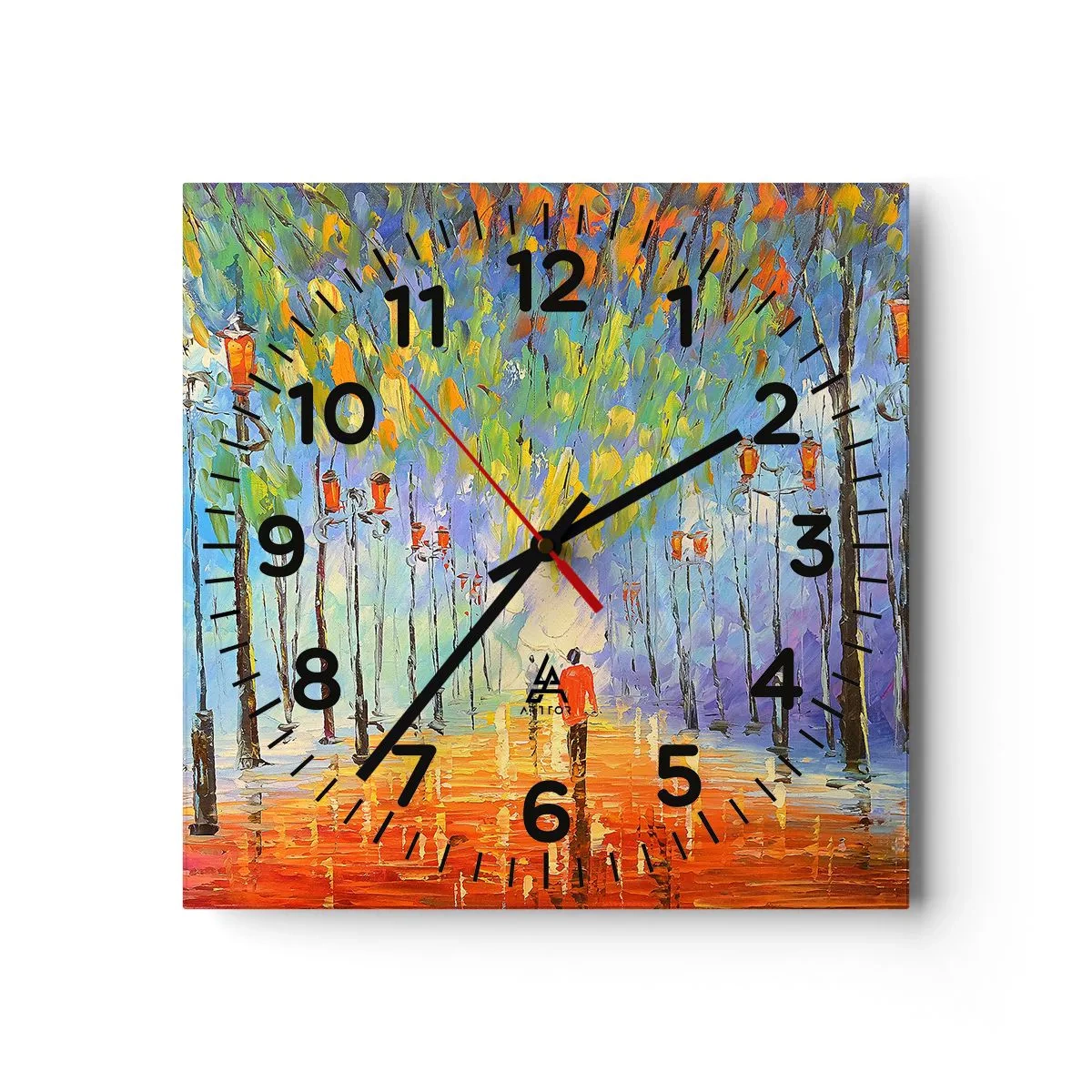 Wandklok - Klok - Nachtlied van regen - 30x30 cm