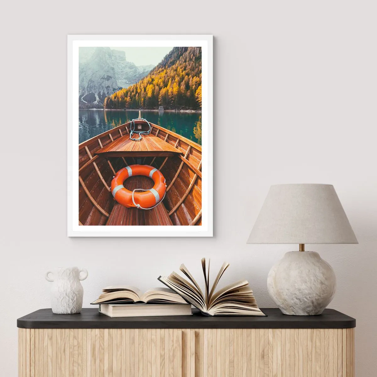 Poster in een witte lijst - Bergtocht - 50x70 cm