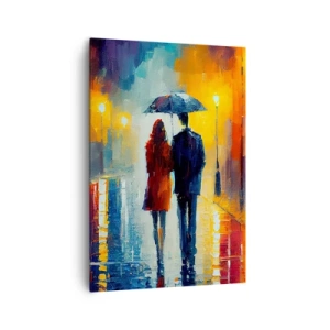 Schilderen op canvas - Samen – een kleurrijke nacht - 70x100 cm