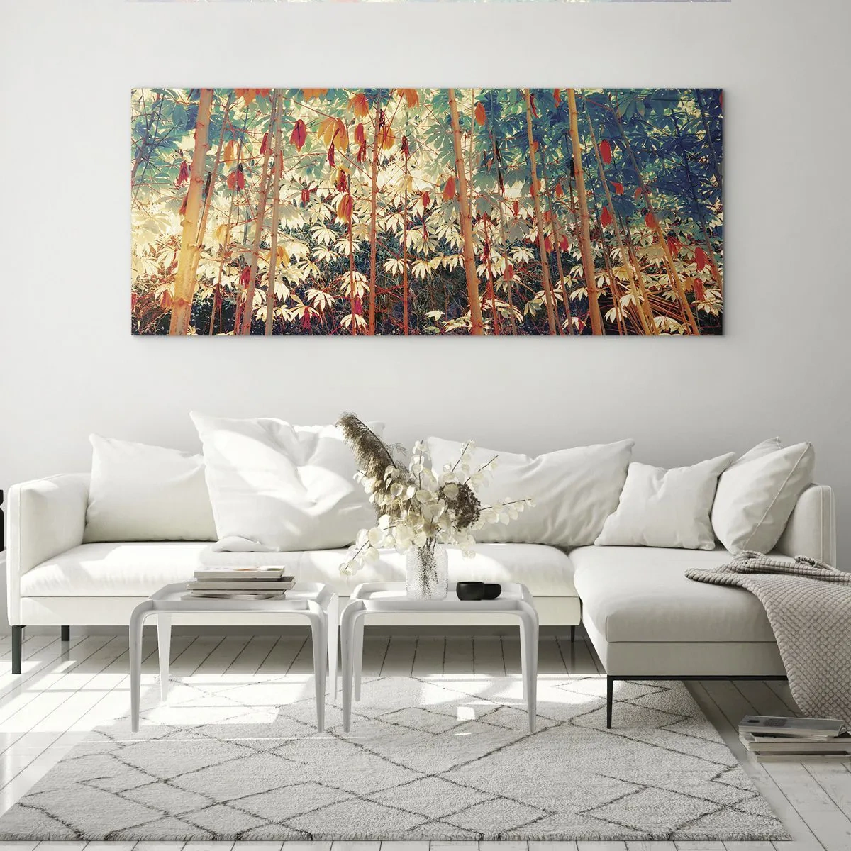 Schilderen op glas - Het geheime leven van de bladeren - 100x40 cm