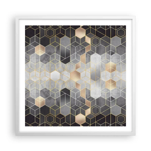 Poster in een witte lijst - Diamant samenstelling - 60x60 cm