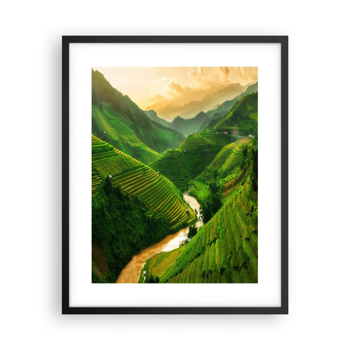 Poster in een zwarte lijst - Vietnamese vallei - 40x50 cm