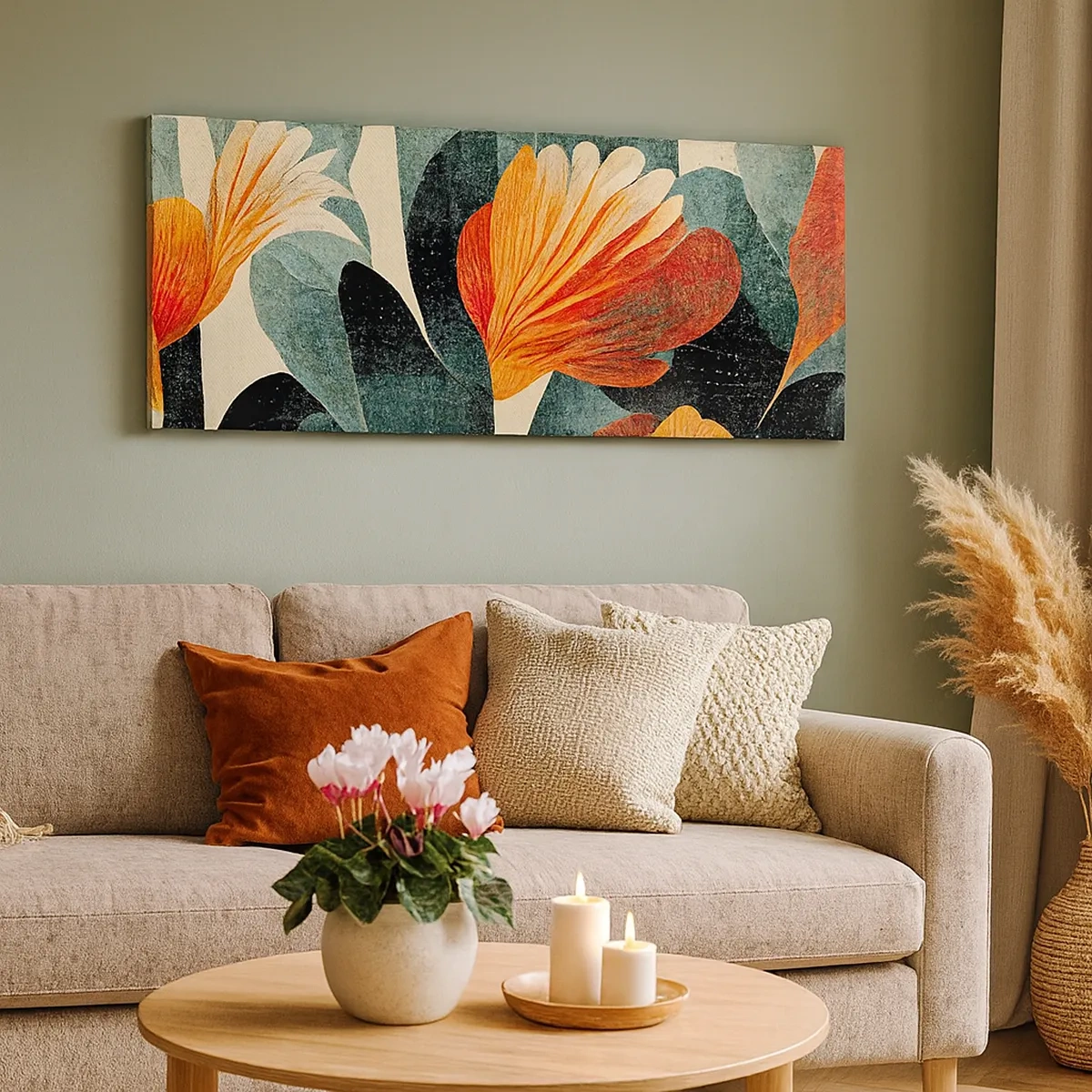 Schilderen op canvas - De hitte van de tropen en de koelte van het groen - 30x30 cm