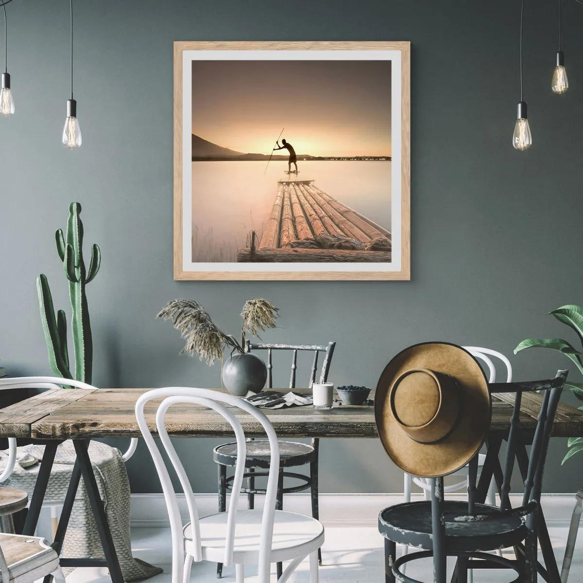 Een poster in een licht eiken lijst - Voor het slapen gaan - 30x30 cm