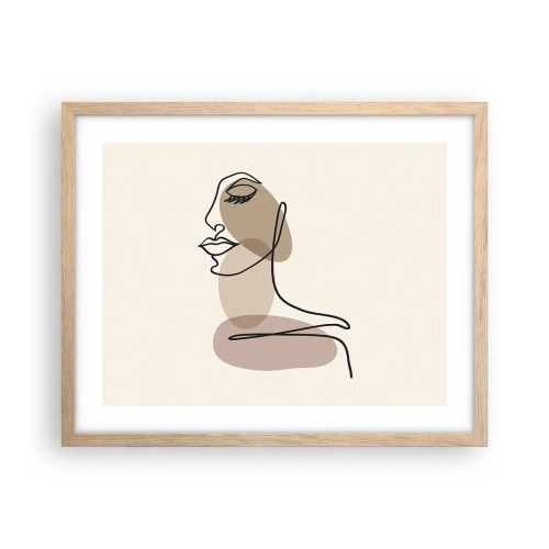 Een poster in een licht eiken lijst - Een bepaalde lijn van schoonheid - 50x40 cm
