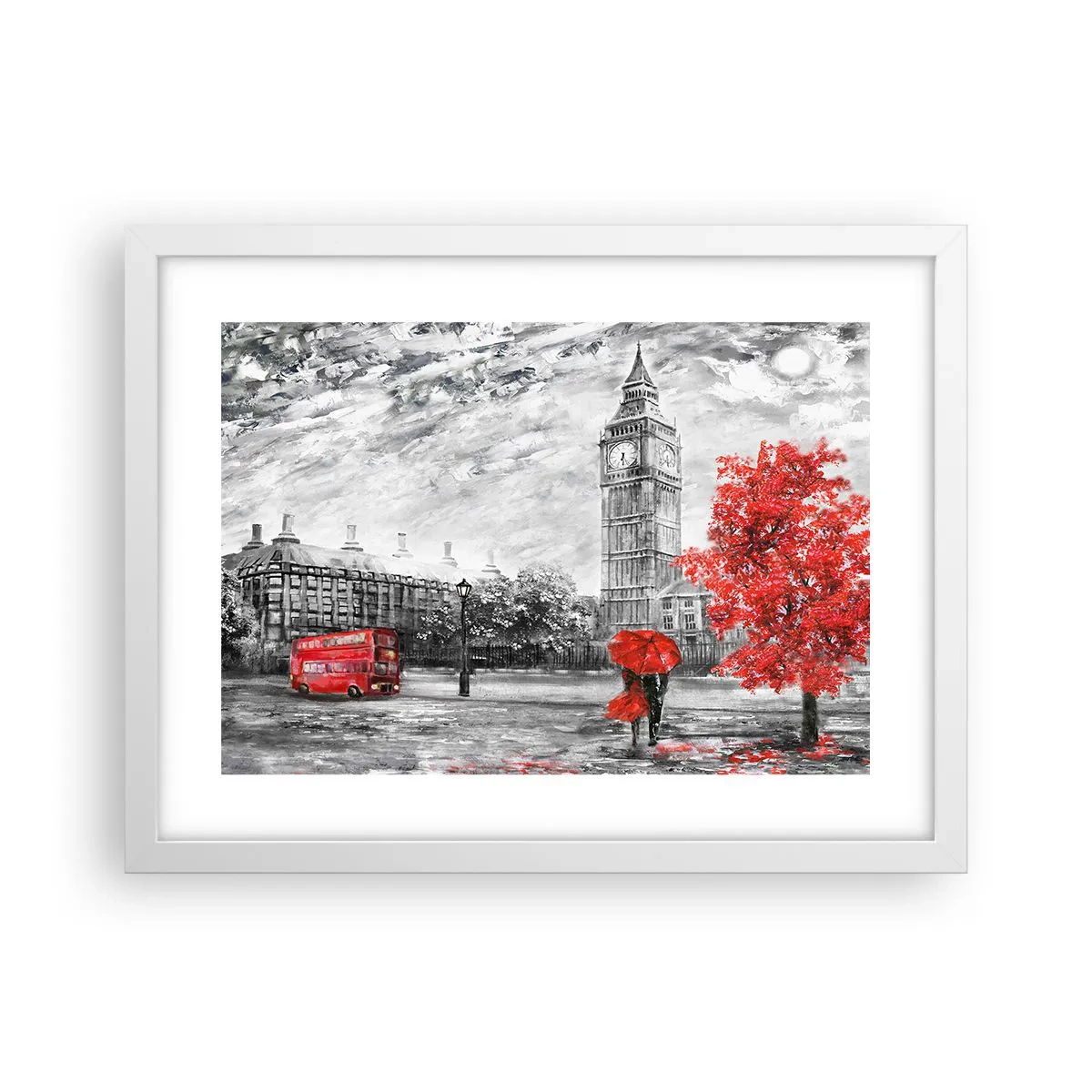 Poster in een witte lijst - Een spannende dag - 40x30 cm