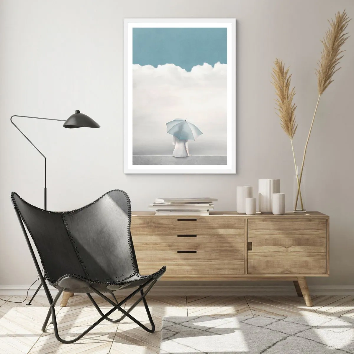 Poster in een witte lijst - Op de rand van realiteit en dromen - 61x91 cm