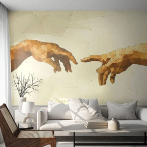 Fotobehang Premium Canvas - Goddelijke geometrie - Moderne kunst, Handen, Deel - 500x350 cm