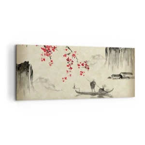 Schilderen op canvas - In het land van de bloeiende kersenbomen - 100x40 cm