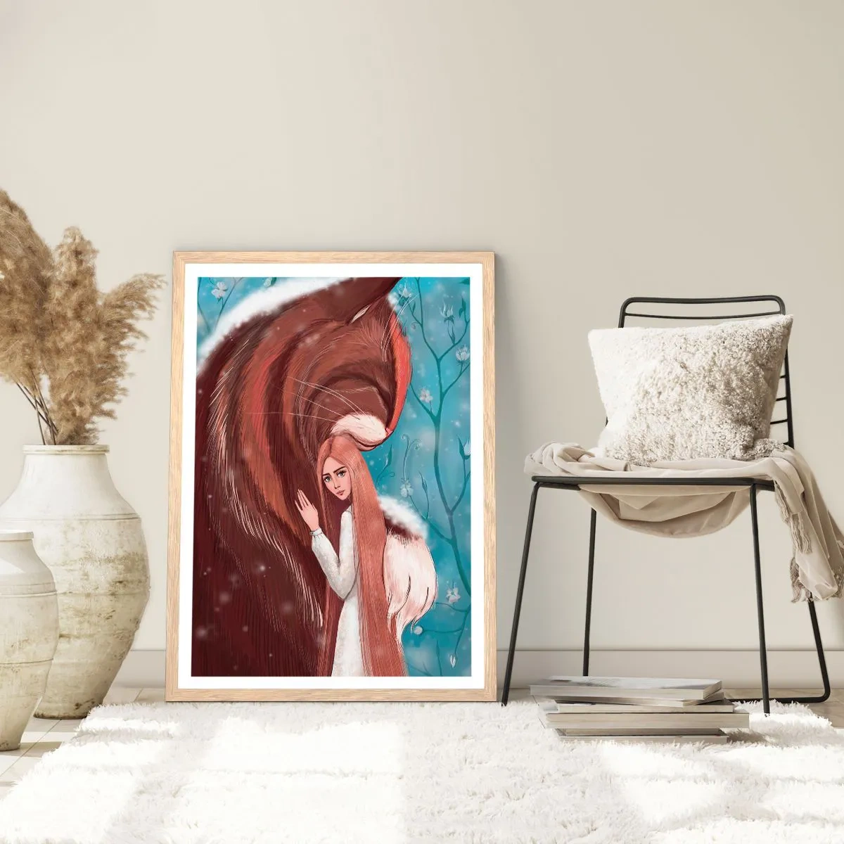 Een poster in een licht eiken lijst - Welkom in het sprookje - 70x100 cm