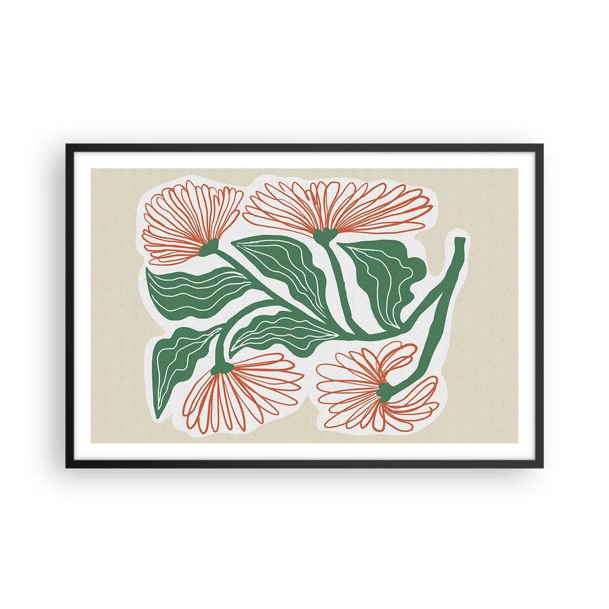 Poster in een zwarte lijst - Folk en modern - 91x61 cm