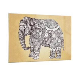 Schilderen op glas - De olifant heeft zichzelf bedekt - 120x80 cm