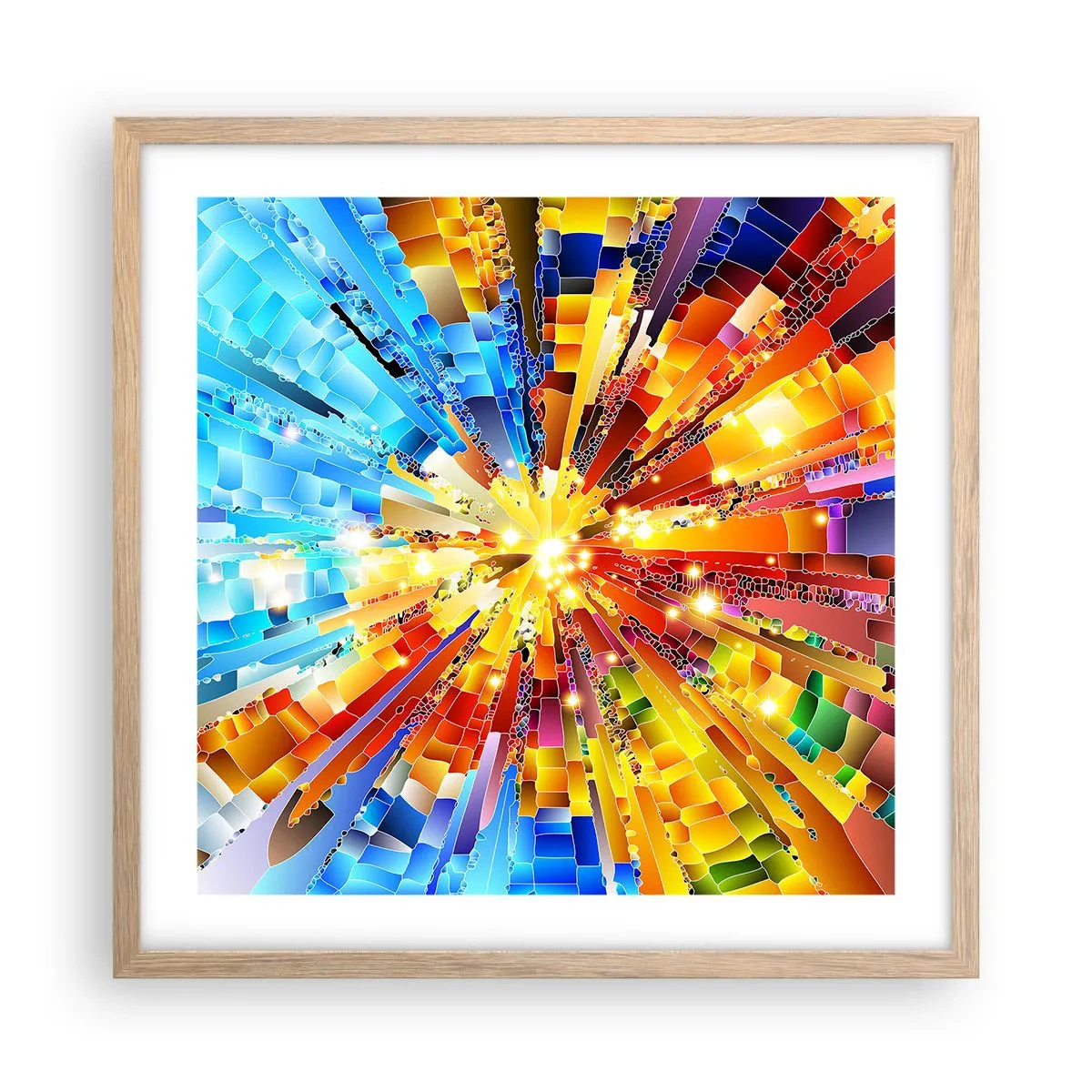 Een poster in een licht eiken lijst - In medias res - 50x50 cm