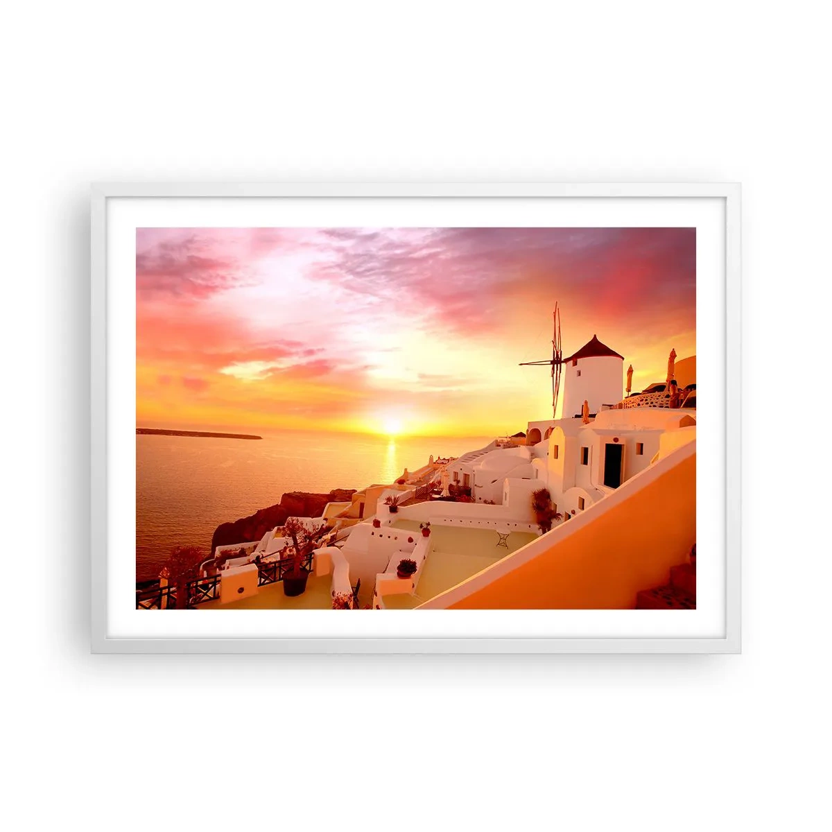 Poster in een witte lijst - Spreiden in wit en goud - 70x50 cm