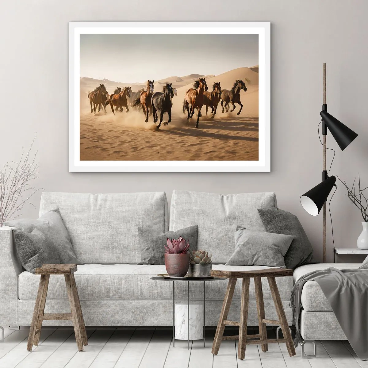 Poster in een witte lijst - Vrij als de wind - 40x30 cm