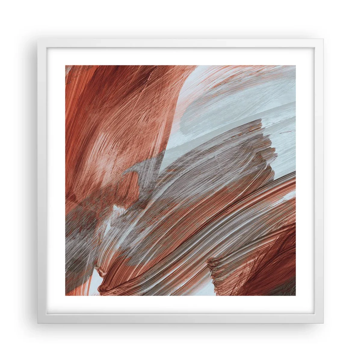 Poster in een witte lijst - Herfst en winderige abstractie - 50x50 cm