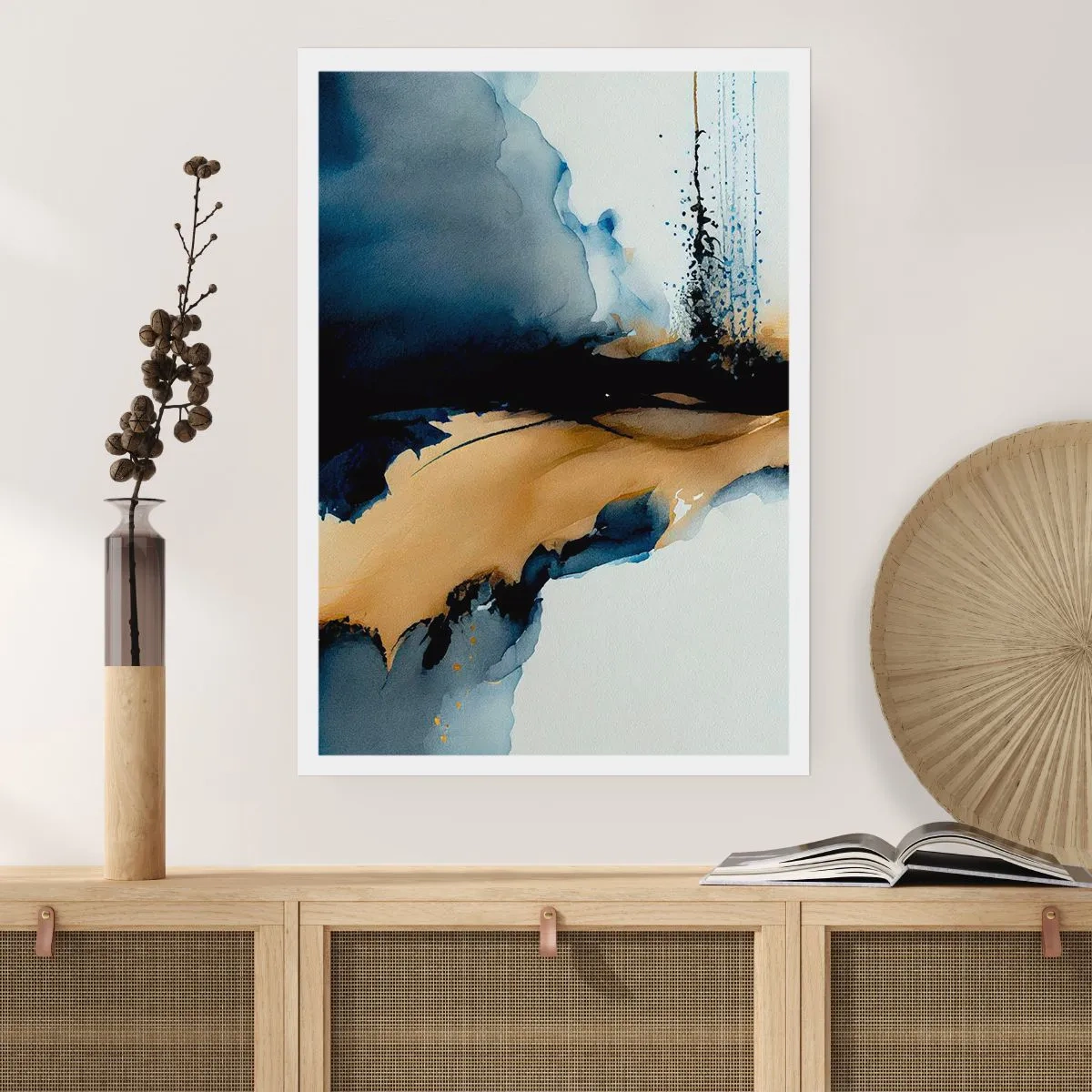 Poster - Achter het gordijn - 70x100 cm