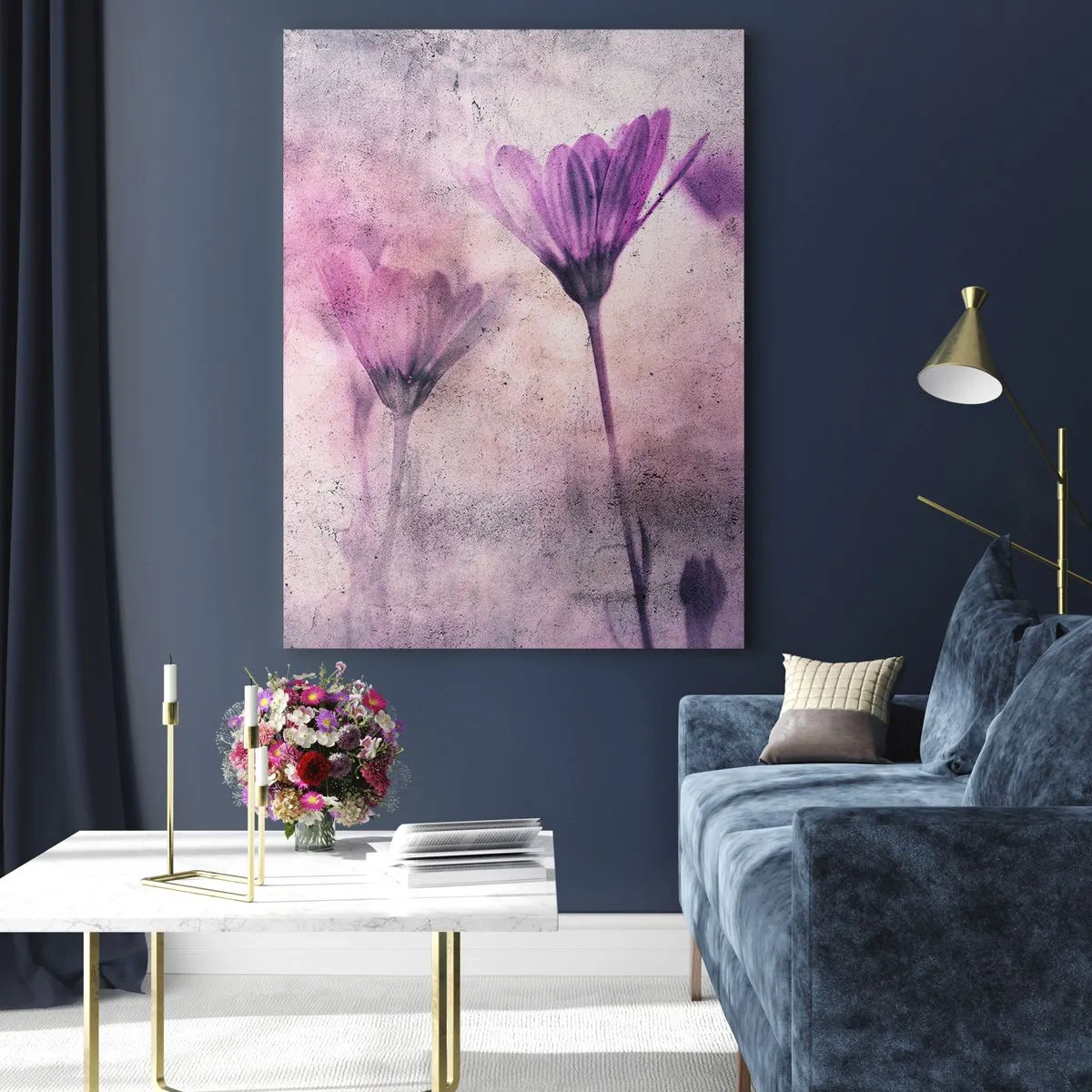 Schilderen op glas - Een droom van bloemen - 50x70 cm