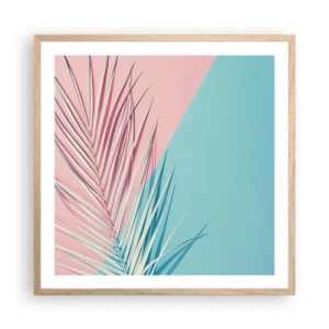 Een poster in een licht eiken lijst - Tropische impressie - 60x60 cm