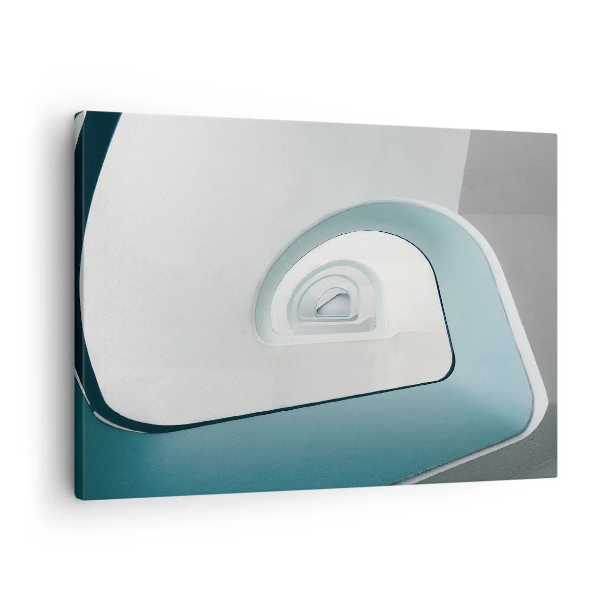 Schilderen op canvas - Minimalistische architectuur met ronde lijnen - 70x50cm - Naar de bodem van de blauwe - Moderne wanddecoratie voor woonkamer en slaapkamer ARTTOR