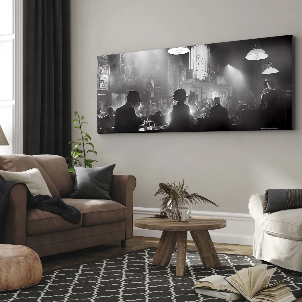 Schilderen op canvas - In jazz-sfeer - 140x50 cm
