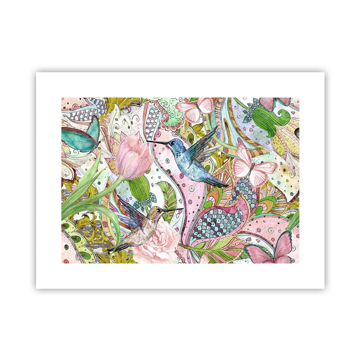 Poster - Verstrikt in wijnstokken - 40x30 cm
