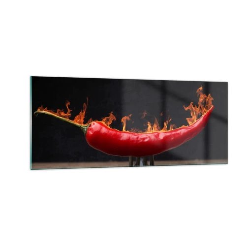 Schilderen op glas - Een vurig voorgerecht - 100x40 cm