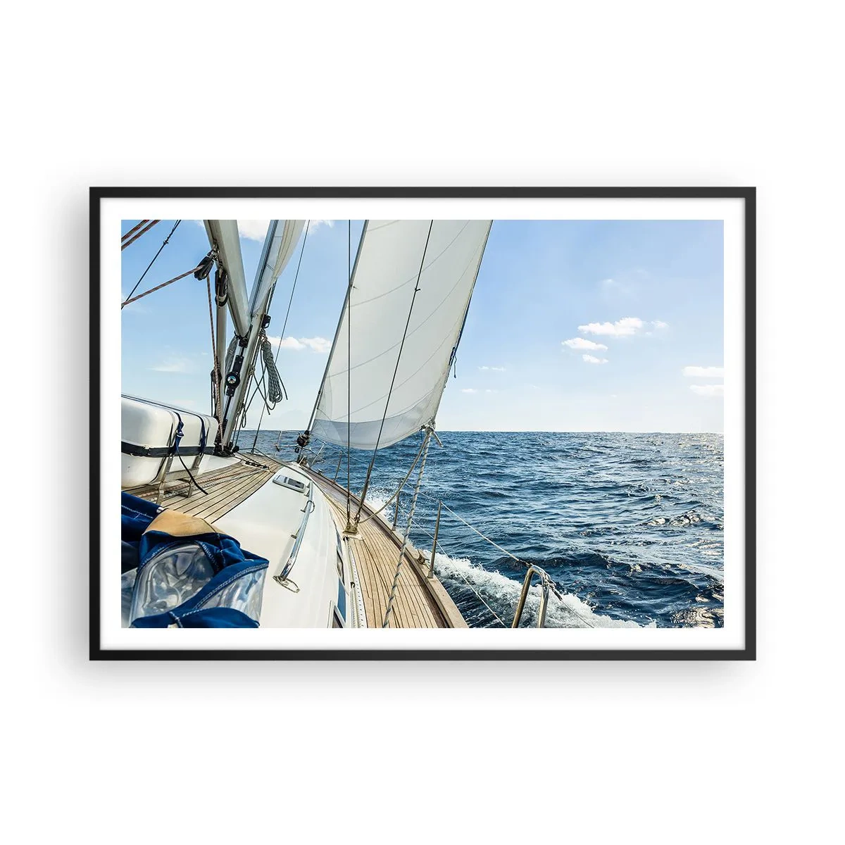 Poster in een zwarte lijst - Ahoi, avontuur - 100x70 cm