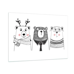 Schilderen op glas - Beer, beertje en taddybeer - 100x70 cm