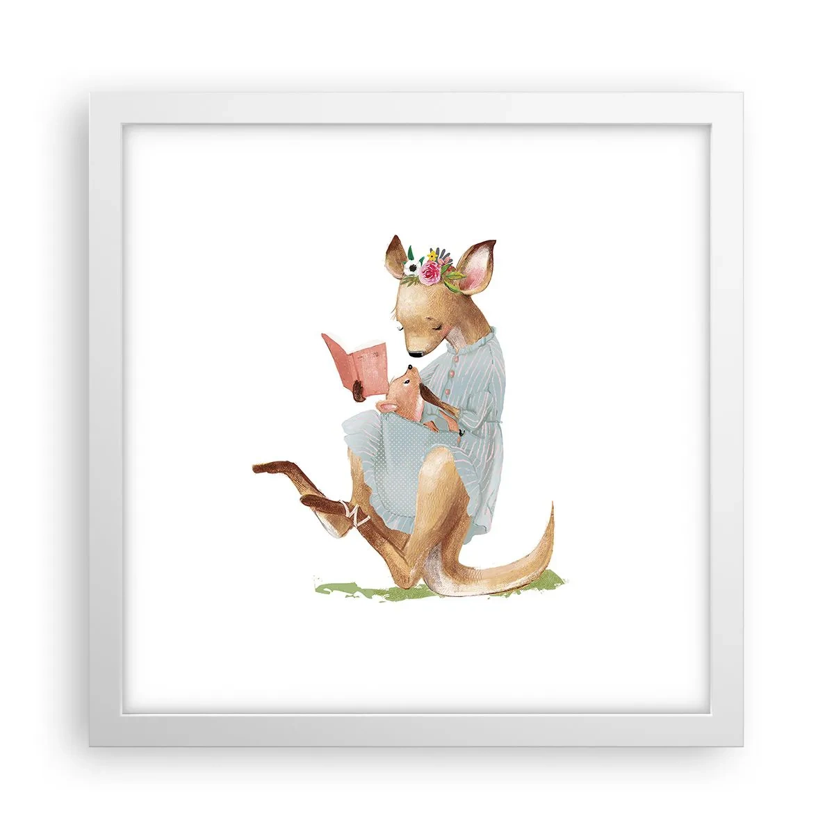 Poster in een witte lijst - Lees me voor mama - 30x30 cm