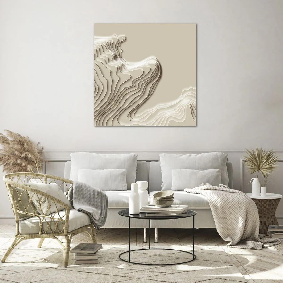 Schilderen op glas - Kunst topografie - 50x50 cm