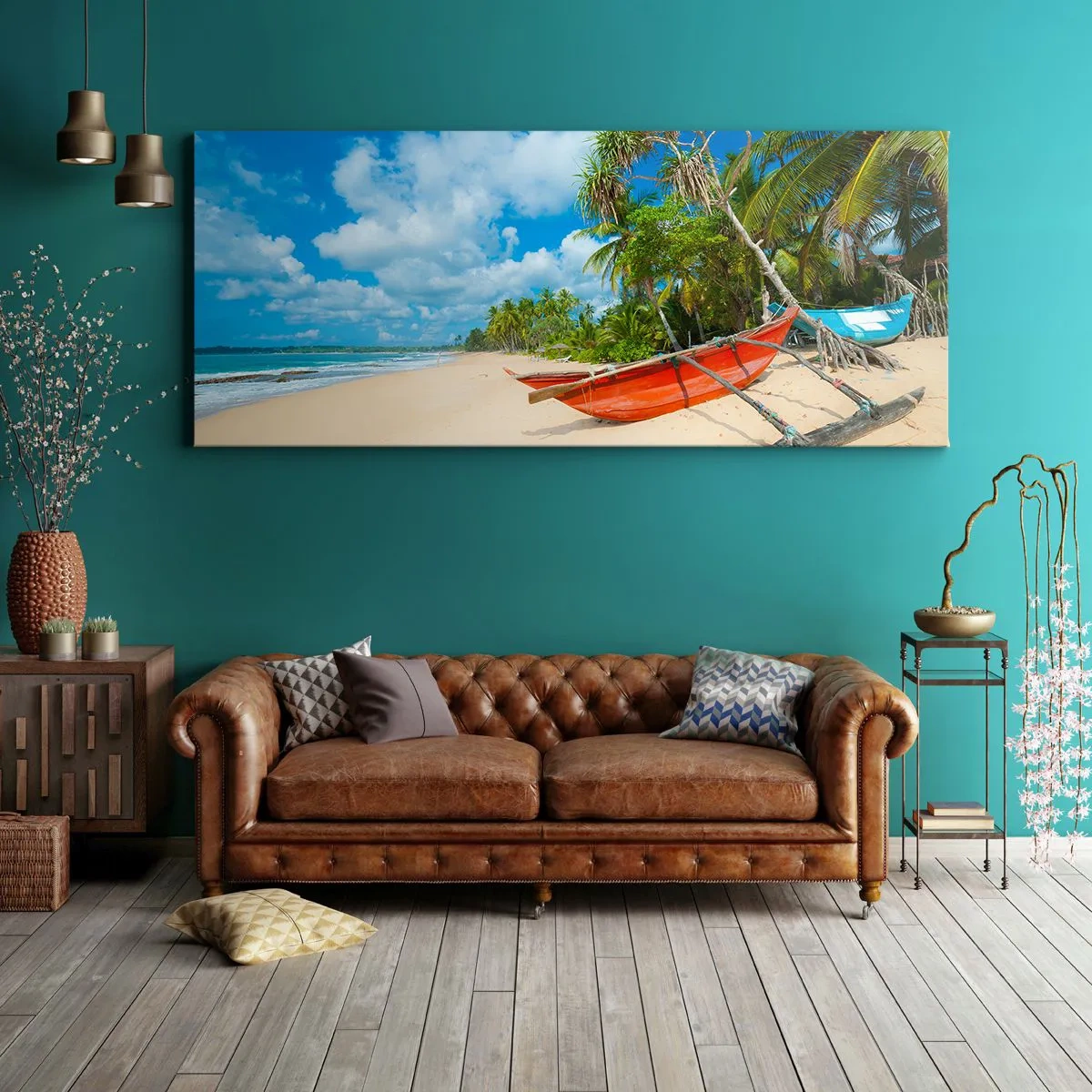 Schilderen op canvas - De charme van de tropen - 100x40 cm
