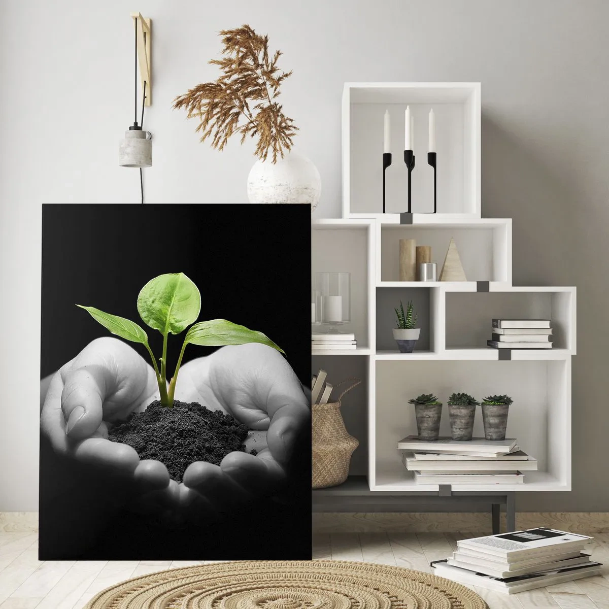 Schilderen op glas - Ik hou van de natuur, ik bescherm haar - 50x70 cm