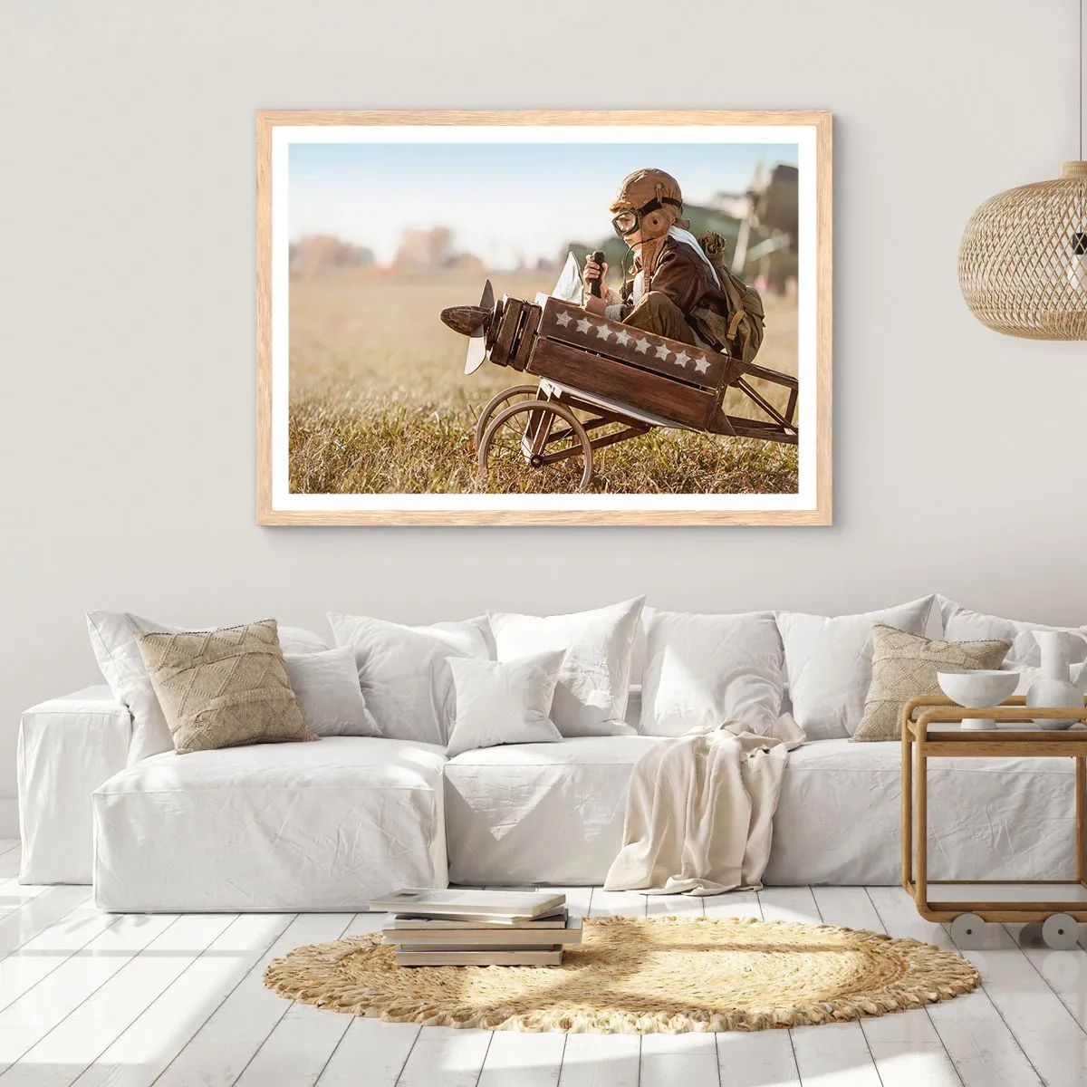 Een poster in een licht eiken lijst - Begin naar een droom - 91x61 cm