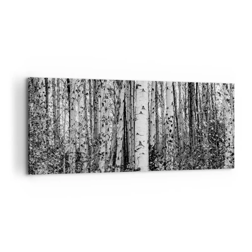 Schilderen op canvas - Berken colonnade - 100x40 cm