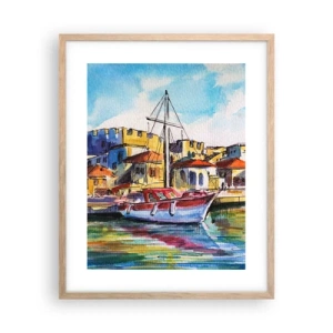 Een poster in een licht eiken lijst - Regenboogmiddag - 40x50 cm