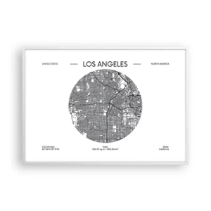 Poster in een witte lijst - Anatomie van Los Angeles - 100x70 cm